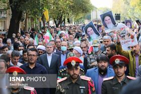 راهپیمایی مردم تبریز علیه محکومیت جنایات تروریستی شاهچراغ