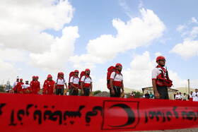 مانور اسکان درمان و تشکیل اردوگاه ۱۰۰۰ نفری هلال احمر شمال کشور در شهرستان هریس