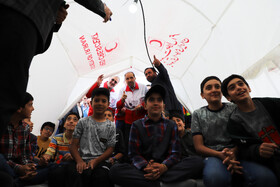 مانور اسکان درمان و تشکیل اردوگاه ۱۰۰۰ نفری هلال احمر شمال کشور در شهرستان هریس