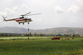 مانور اسکان درمان و تشکیل اردوگاه ۱۰۰۰ نفری هلال احمر شمال کشور در شهرستان هریس