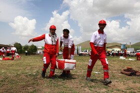 مانور اسکان درمان و تشکیل اردوگاه ۱۰۰۰ نفری هلال احمر شمال کشور در شهرستان هریس