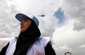 مانور اسکان درمان و تشکیل اردوگاه ۱۰۰۰ نفری هلال احمر شمال کشور در شهرستان هریس