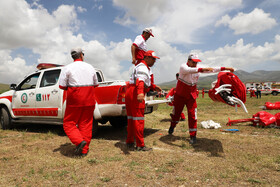 مانور اسکان درمان و تشکیل اردوگاه ۱۰۰۰ نفری هلال احمر شمال کشور در شهرستان هریس