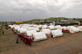 مانور اسکان درمان و تشکیل اردوگاه ۱۰۰۰ نفری هلال احمر شمال کشور در شهرستان هریس