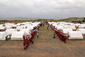 مانور اسکان درمان و تشکیل اردوگاه ۱۰۰۰ نفری هلال احمر شمال کشور در شهرستان هریس