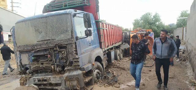 سیل در روستای شیرین بلاغ بستان آباد خسارت جانی نداشت
