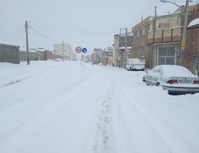 بارش شدید برف در شبانه روز گذشته در شهرستان اهر