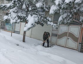 بارش شدید برف در شبانه روز گذشته در شهرستان اهر