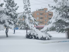 بارش شدید برف در شبانه روز گذشته در شهرستان اهر