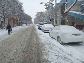 تشدید بارش برف در شهرستان اهر و منطقه ارسباران