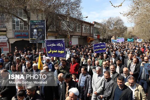 مؤمنان روزه دار اهر در راهپیمایی روز قدس حماسه خلق کردند