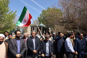 تجمع دانشگاهیان دانشگاه تبریز در حمایت از مجاهدت سربازان سپاه اسلام در پاسخ قاطع به رژیم خونخوار صیهونیستی