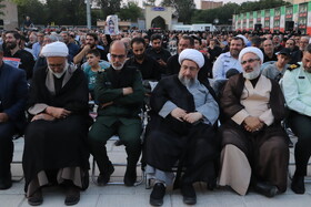سردار اصغر عباسقلی‌ زاده ، فرمانده سپاه عاشورا و حجت‌الاسلام احمد مطهری اصل، امام جمعه تبریز در آئین گرامیداشت چهلمین روز شهدای اقتدار در تبریز برگزار شد