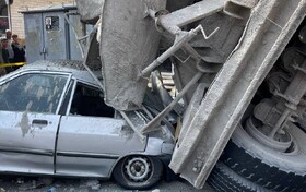 برخورد میکسر بتن با ۴ خودرو در تبریز / راننده مصدوم شد