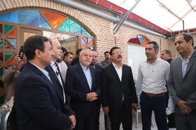 رضا صالحی امیری وزیر میراث فرهنگی، گردشگری و صنایع دستی در حال بازدید از مجتمع گردشگری تازه افتتاح شده در شهرستان سراب