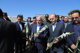رضا صالحی امیری وزیر میراث فرهنگی، گردشگری و صنایع دستی در مراسم افتتاح مرمت مسجد چوبی قلعه جوخ شهرستان سراب