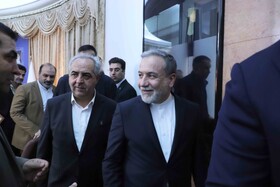 عباس عراقچی وزیر امور خارجه و بهرام سرمست، استاندار آذربایجان شرقی در نشست «دیپلماسی اقتصادی»آذربایجان‌شرقی