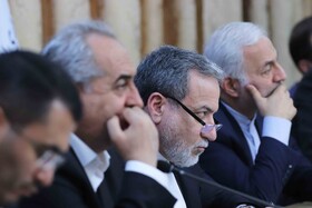 عباس عراقچی وزیر امور خارجه و  بهرام سرمست، استاندار آذربایجان شرقی در نشست «دیپلماسی اقتصادی»آذربایجان‌شرقی