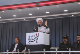 سخنرانی حجت السلام علی رضایی مسئول نمایندگی ولی فقیه در سازمان بسیج مستضعفان در راهپیمایی گرامیداشت روز ۱۳ آبان - تبریز