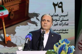 سخنران غلامرضا نوری قزلجه وزیر جهاد کشاورزی در بیست وونهمین همایش ملی توسعه غیر نفتی در تبریز