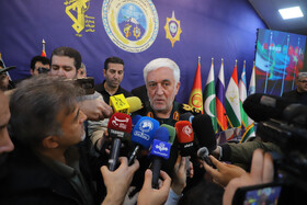  سردار ولی معدنی، فرمانده رزمایش و معاون عملیات نیروی زمینی سپاه در نشست خبری رزمایش مشترک ضد تروریستی سهند ۲۰۲۵