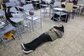 بیست و هفتمین مانور سراسری زلزله در هنرستان خدیجه کبری تبریز