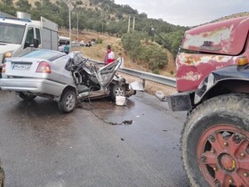تصادف مرگبار پراید و کامیون با 5 کشته در محور "باشت- گچساران"