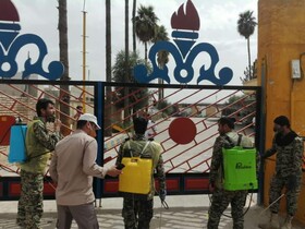 تلاش برای مهار کرونا توسط دانشجویان بسیجی شهرستان کهگیلویه