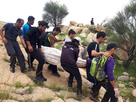 جزئیات تازه از انتقال جسد فرد سقوط کرده در ارتفاعات باشت + عکس