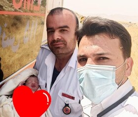 تولد نوزاد عجول در آمبولانس اورژانس ۱۱۵ دهدشت