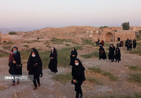 بازدید ستاد نماز جمعه و حوزه الزهراء دهدشت از بناهای تاریخی بلادشاپور