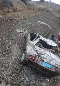 نجات معجزه‌آسای ۵ سرنشین خودروی سمند در محور "یاسوج_ بابامیدان"