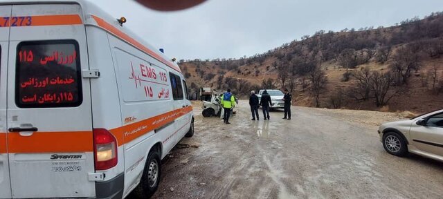 ۶مصدوم و یک کشته طی شاخ به شاخ شدن پژو با سمند در جاده روستای"مختار- فیروزآباد" بویراحمد