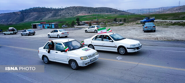 حماسهآفرینی دهدشتیها در راهپیمایی خودرویی ۲۲ بهمن