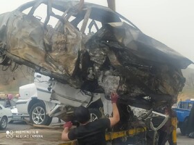 ۴کشته و ۴مصدوم در پی تصادف منجر به آتش‌سوزی در محور«یاسوج - اصفهان»
