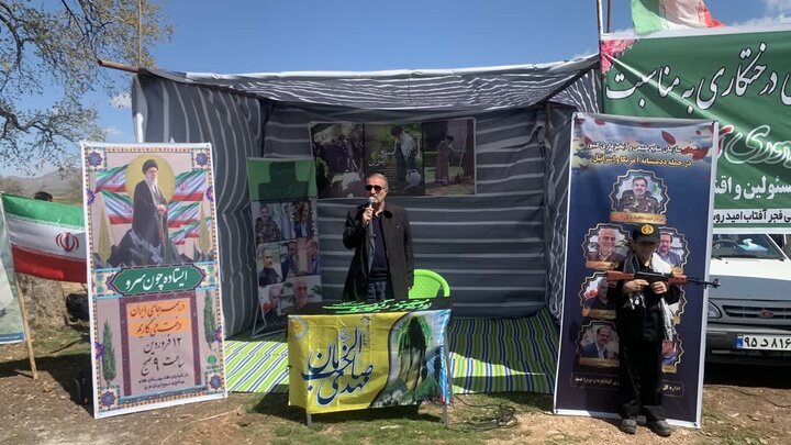 کاشت ۶۰۰ اصله نهال در شهرستان بویراحمد مصادف با روز جمهوری اسلامی