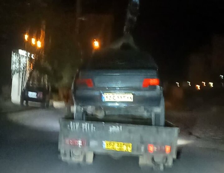 توقیف خودروی سواری حامل ۲۰ گونی زغال قاچاق در شهرستان بویراحمد