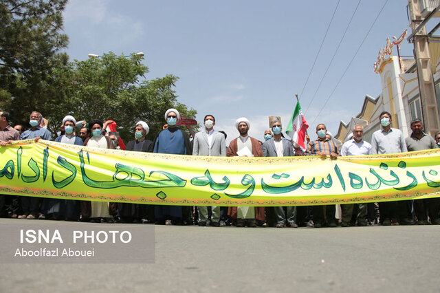 راهپیمایی مردم ولایت مدار مهریز در روز جهانی قدس