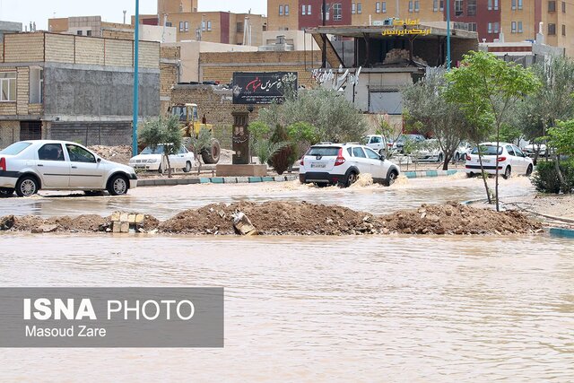 بر جای مانده از سیلاب در یزد