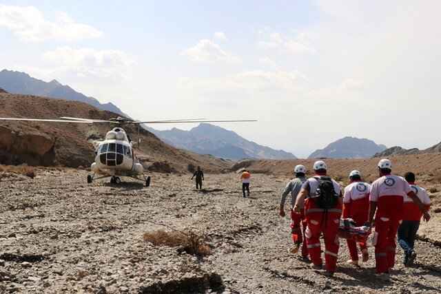 ۱۳ ساعت امداد هوایی بالگرد هلال احمر یزد در ۹ ماه گذشته 