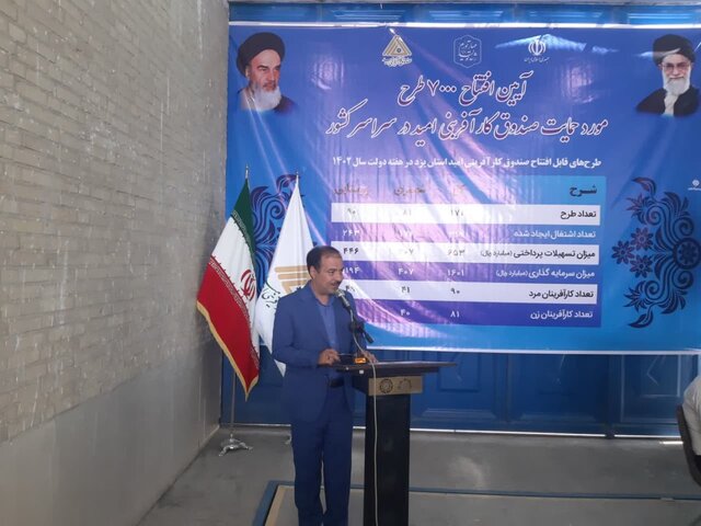 افتتاح ۱۷۱ طرح اشتغالزایی صندوق کارآفرینی امید در یزد