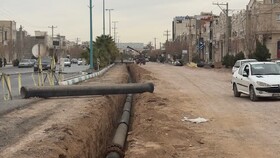 حفاری خارج از برنامه آبفای یزد عامل تاخیر در بازگشایی یک معبر پرتردد