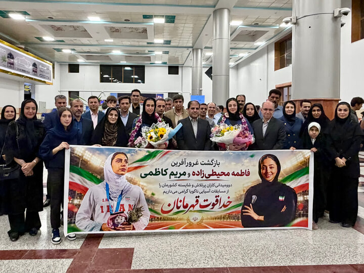 استقبال از دختران دوومیدانی یزد پس از درخشش در ناگویا