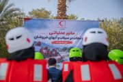 برگزاری مانور آمادگی در برابر سیلاب در بافق/هلال‌احمر خواستار رفع سریع کمبود تجهیزات شد