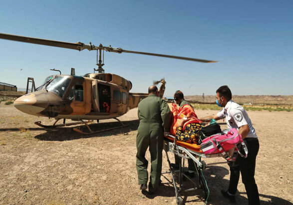 پرواز بالگرد هوایی اورژانس زنجان برای نجات مادر باردار