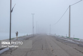 پوشش مه بر گردنه‌های کوهستانی زنجان
