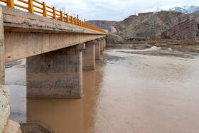 پر آبی رودخانه قزل اوزن طی بارش های اخیر در شمال غرب کشور