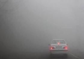 کاهش دید افقی بر اثر مه‌گرفتگی در برخی جاده‌های زنجان