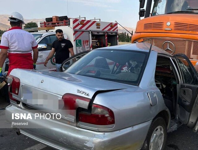 عکس آرشیوی است یک نفر در تصادف زنجیرهای محور ابهر - قیدار کشته شد