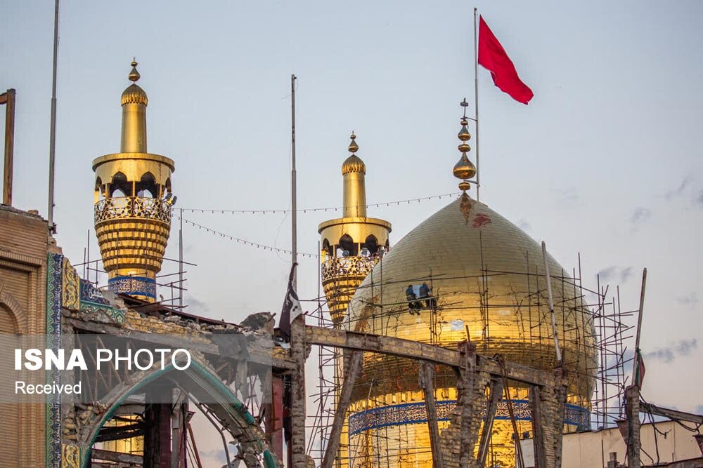 آغاز مرمت گنبد حسینیه اعظم زنجان با طلای ۲۴ عیار